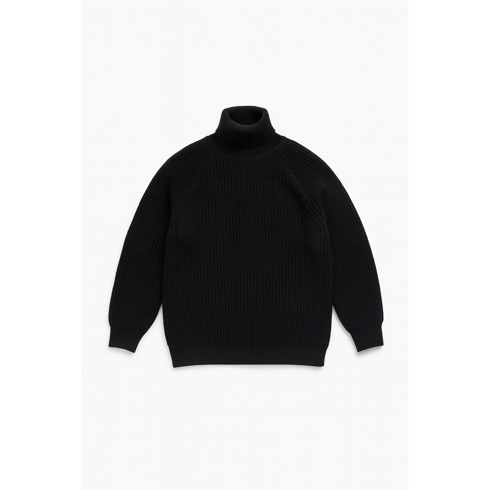 Aran Crafts Black Turtleneck Sweater